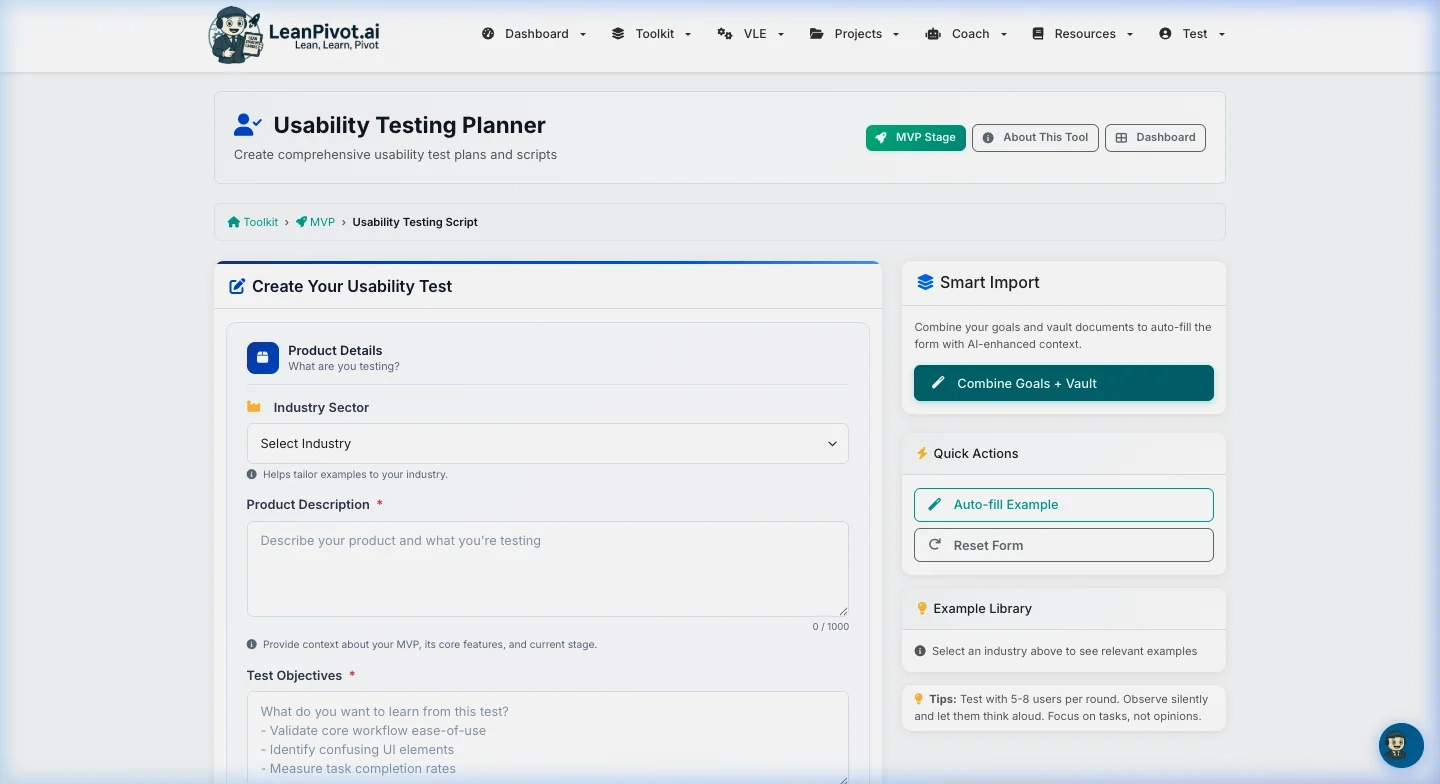 Define Goals & Features to Test